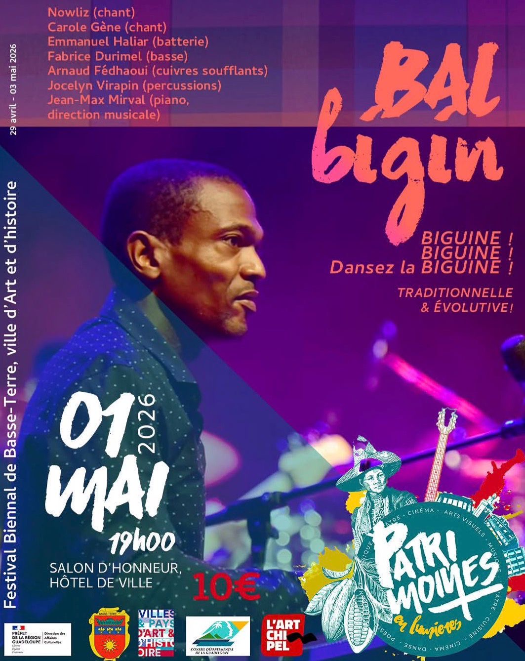 Vendredi 1er mai 2026 19h00-21h00-Salon d'honneur -Hôtel de ville 10€